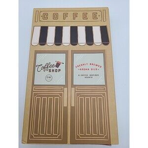 NIB DW Coffee Shop 6 Coffee Inspired Aroma Oils Scents Vanilla & Lavender Latte